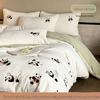 Class A Mother & Baby Thickened Coral Fleece Panda Bedding Set - Winter Four-Piece Double-Sided Warmth