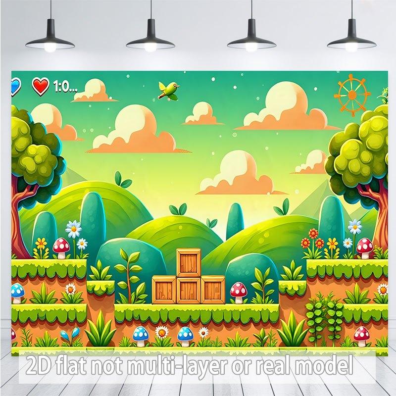 2D Plane - 2D Plane - A 1-piece 2D plane banner with a vibrant image, inspired by games 100x150cm