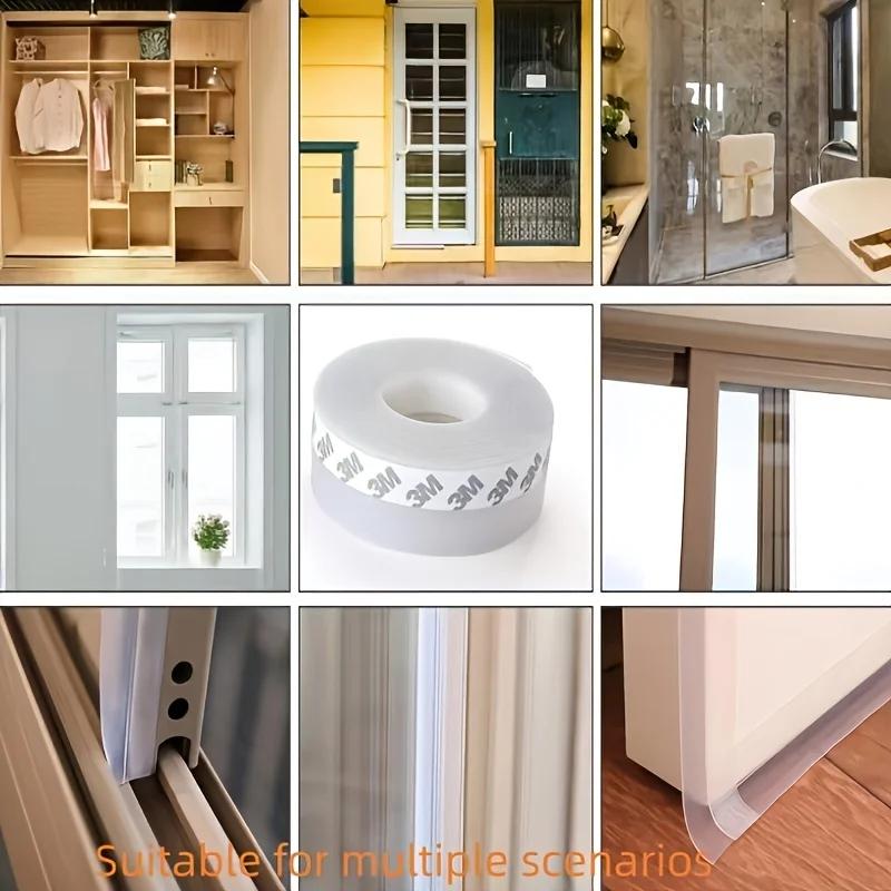 5 m Türbodendichtungsstreifen, Wetterfenster, Gummidichtung, winddicht, Staub, selbstklebendes Tür- und Windschutzscheiben-Dichtungsband
