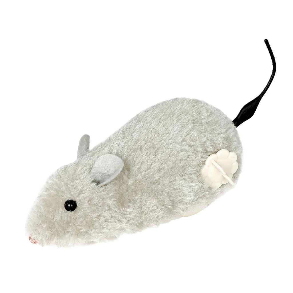 Wind Up Plush Mouse Toy Interactive Moving Toy for Cats Dogs