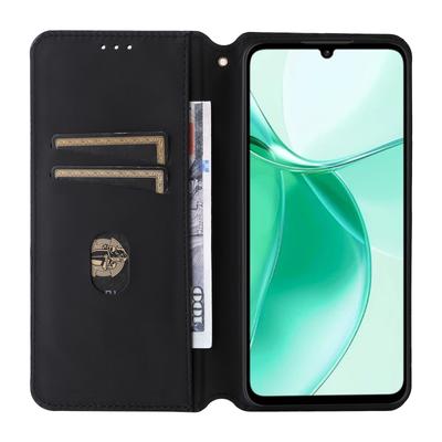 For ZTE Blade A35/Blade A55 Wallet Case Rhombus Imprinted Leather Phone Cover
