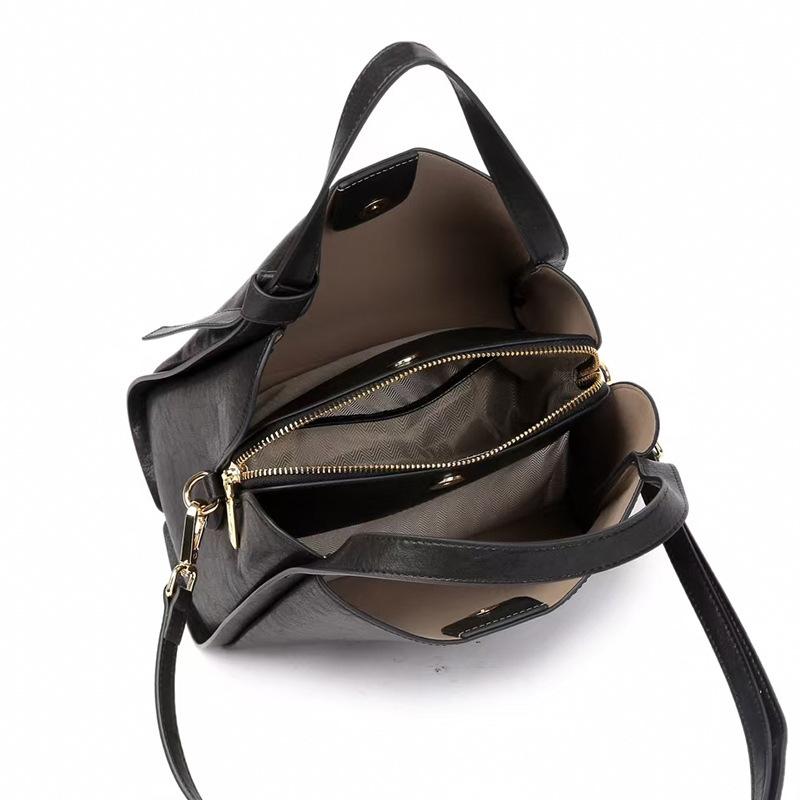 2025 Autumn Winter New Cowhide Vegetable Basket Bag Single Shoulder Handbag Genuine Leather Women's Bag Commuter Crossbody Bag