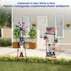 Metal Garden Stake USA Patriotic Wind Spinner Yard Decoration Outdoor Lawn Ornament with Spinning Flags and Stars for Garden