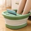 Foot Bath Tub Foldable Thickened Foot Soaking Basin with Massage Point for Home Apartment Dormitory Green White