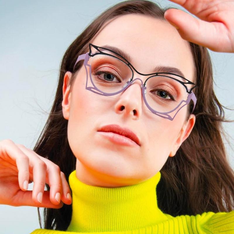Fashion Vintage Cat Eye Women Anti-blue Light Big Frame Butterfly Frame Men Computer Eyeglasses