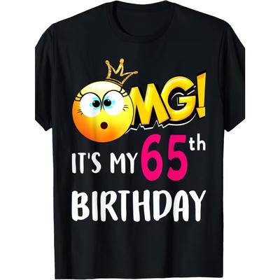 Women's Plus Size OMG It's My 65th Birthday Party T-Shirt - 65 Year Birthday Outfit with Number 65 On Front Comfortable