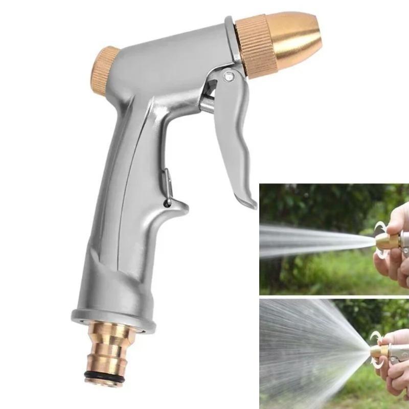 High Pressure Car Washer Spray Gun Metal Nozzle Adjustable Water Flow Sprinkler for Pet Bath Garden Irrigation Use