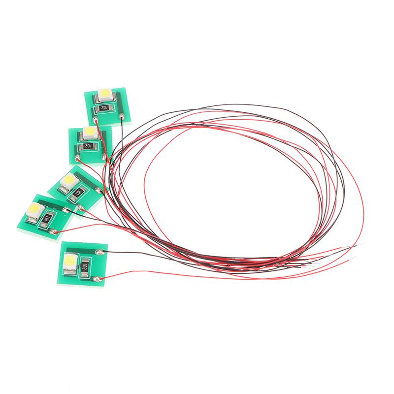 5 stk Forkoblet Varmhvit Smd 3528 LED Lampe Lyssett 12V ~ 18V For Modelljernbane Tog 1 Sett=5 stk