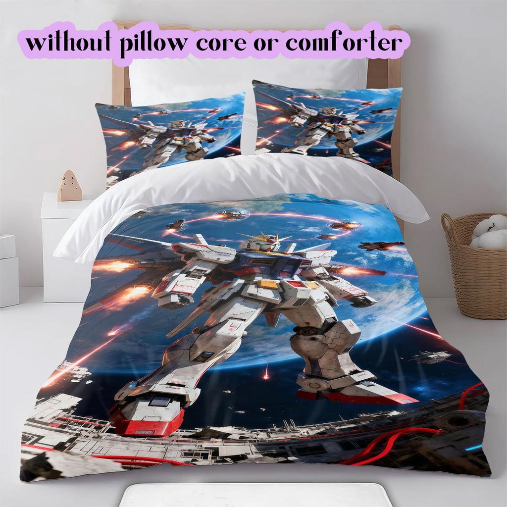 Gundam Character Soft and Comfortable Duvet Cover, Children's Bedding Set Gift, Extra Large Size, Various Sizes Available