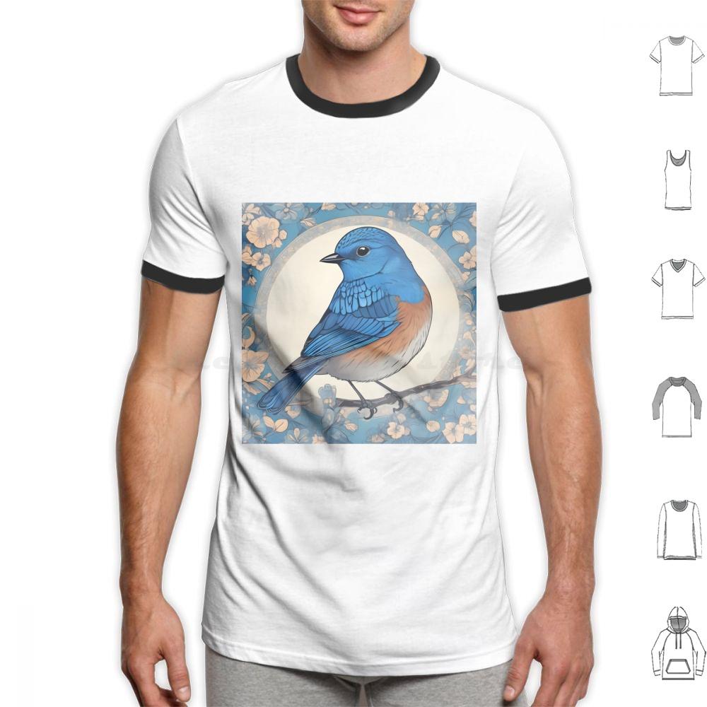 Bluebird Colour 03 T Shirt Big Size 100 Cotton Bluebird Bluebird Art Bluebird Watercolour Bluebird Design Bluebird Feathers