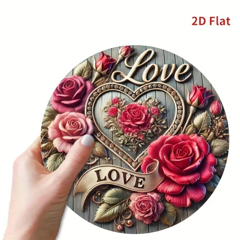 

2D Flat Metal Wall Art Heart Shape, UV Resistant Scratch Proof Home Office Decoration 20x20 разноцветный