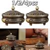 1-4pc Buddhist Incense Burner Three Legged Alloy Small Incense Burner Non Stick Powder Tray Family Tea Room Office Decoration
