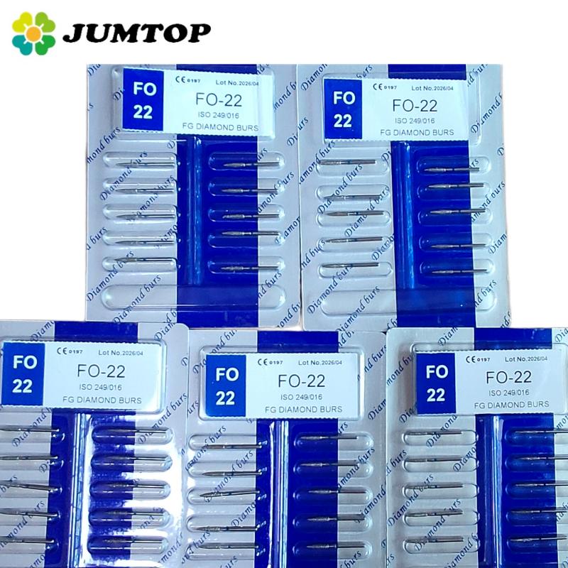50pcs Dental High Speed Burs High Speed Handpiece Turbine Diamond Burs Diamond Polishing Tooth Preparation Dentist Material