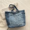 Korean Style Canvas Tote Bag Retro Handbag Fashion Denim Shoulder Bag  Outdoor