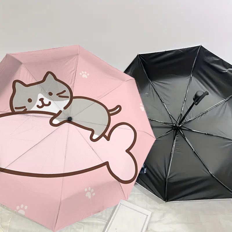 Adorable Cat on Cloud Umbrella: Automatic Opening & Closing, Outdoor Travel Accessory, Lightweight and Durable, Perfect Gift 059