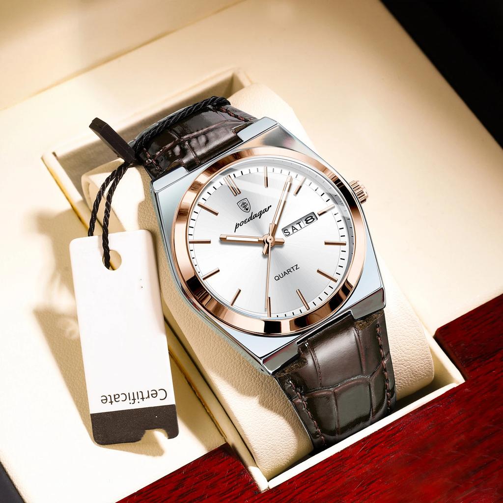 Top-Marke Ultra-dünne Herrenuhr Wasserdicht Neue Quarz Luminous Modeuhr