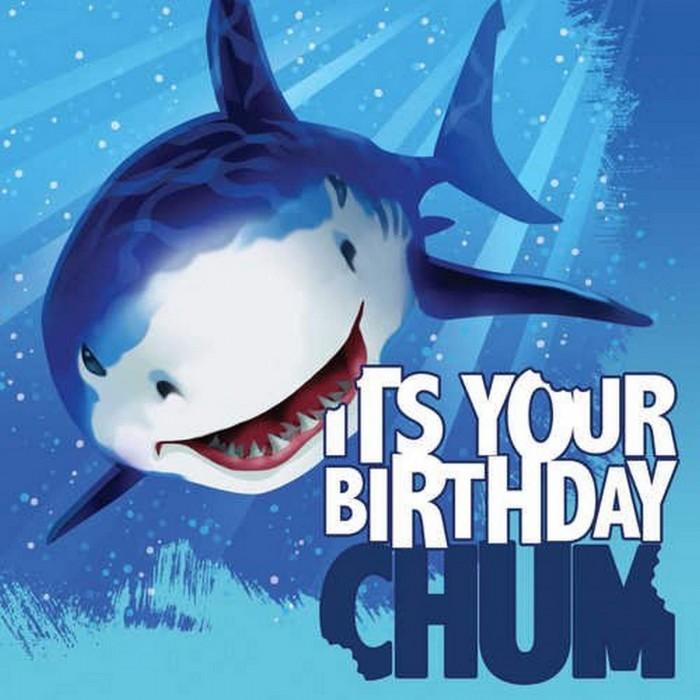 Creative Party Splash Shark Happy Birthday Napkins (Pack of 16)