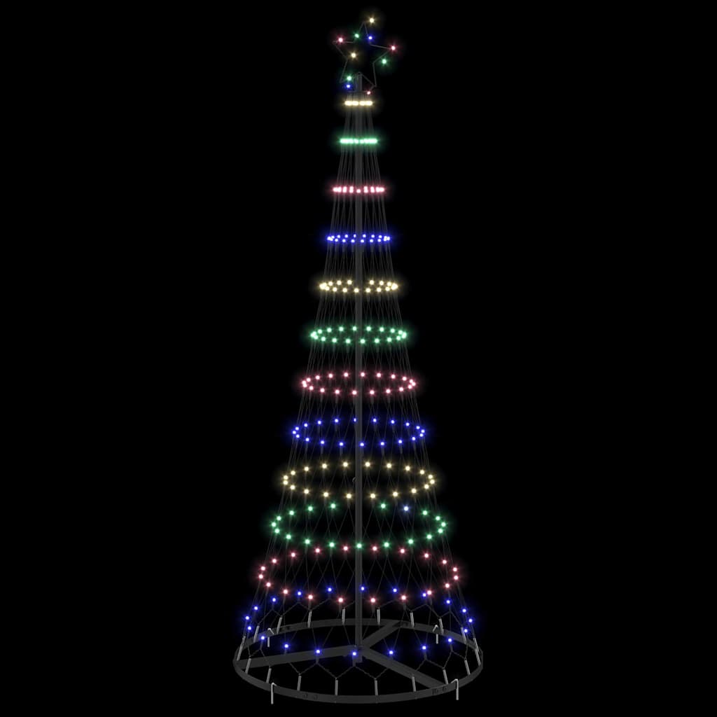 LED Christmas Tree with 230 LEDs Multicolor 184.5 Cm Metal