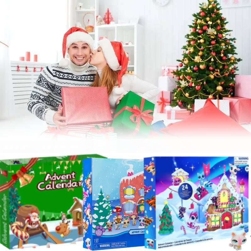 Advent Calendar Countdown For Christmas Featuring 24 Adorable Anime Figurines In Colorful Boxes