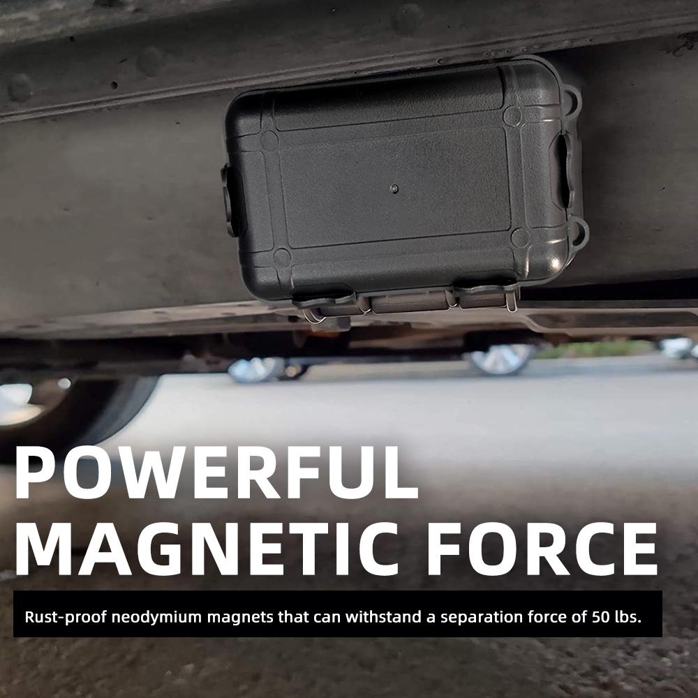 Car Magnetic Key Holder Hide a Key Magnetic Box Waterproof Undercar Keybox Outdoor Magnetic Key Box Sturdy Portable Key Case