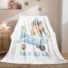 Cute Healing Sky Bear Print Fleece Throw Blanket for Adult Quality Super Soft Warm Universal Blanket for Travel Office Home