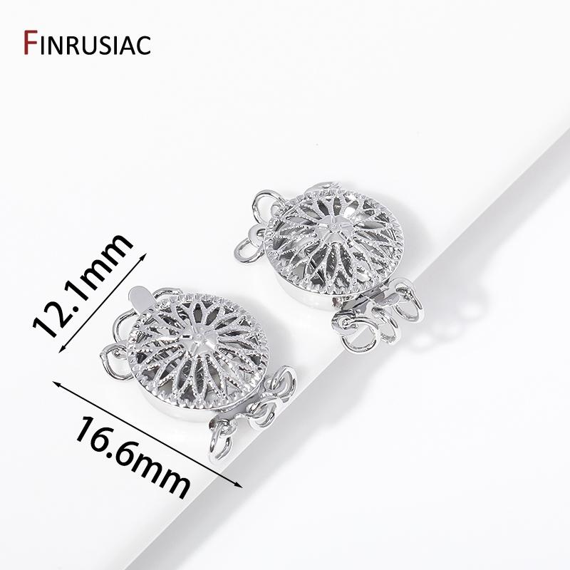 14K Gold Plated Brass Multi Strand Layering Clasps Flower Bracelet Necklace Connector Clasps For DIY Jewelry Making Accessories