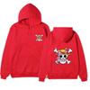 Anime One Piece Straw Hat Pirates Cherry Blossom Hoodie, Front Back Double Sided Print Pullover Sweatshirt for Men Women