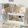 Double Layer Storage Rack Plastic Stationery Sorting Rack  Student  Storage Supplies