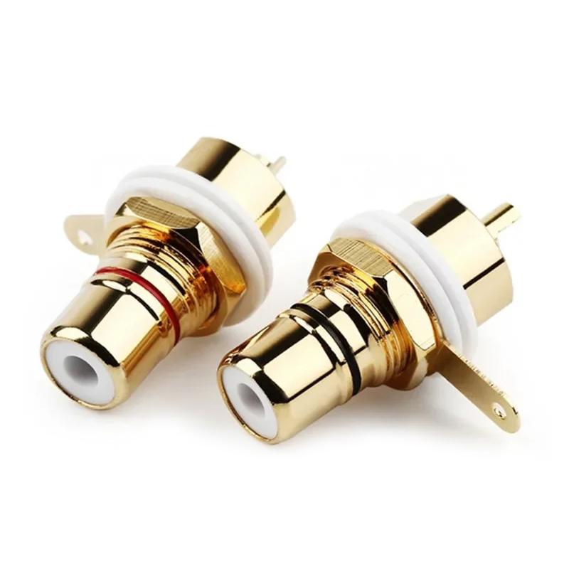 10Pcs RCA Female Socket Connector Chassis Panel Mount Adapter Audio Terminal Plug Speaker Amplifier Jack Connector for DIY Wire