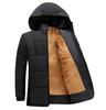 Men's Fashionable Thickened Cotton Jacket Winter Coat Hooded Zipper Closure Casual Wearable for Middle-aged and Elderly
