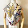 New Handmade Curled Twill Square Scarf Plant Jungle Sun Women's Shawl 90 * 90cm Fashion Trend Fabric Soft