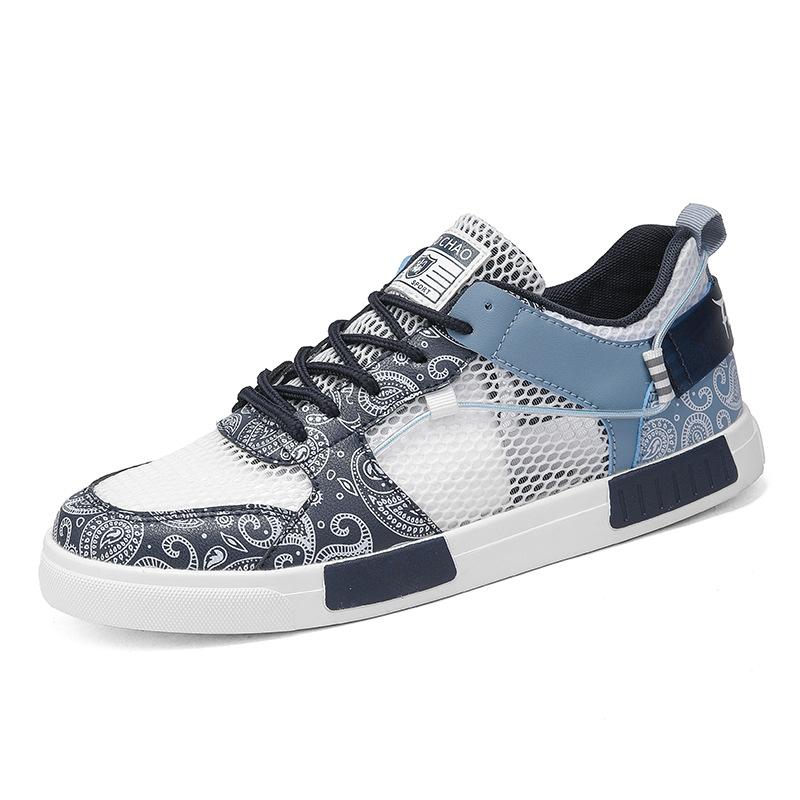 

Large size men s low-top breathable casual board shoes outdoor fashion trend mesh shoes summer lace-up sneakers 39