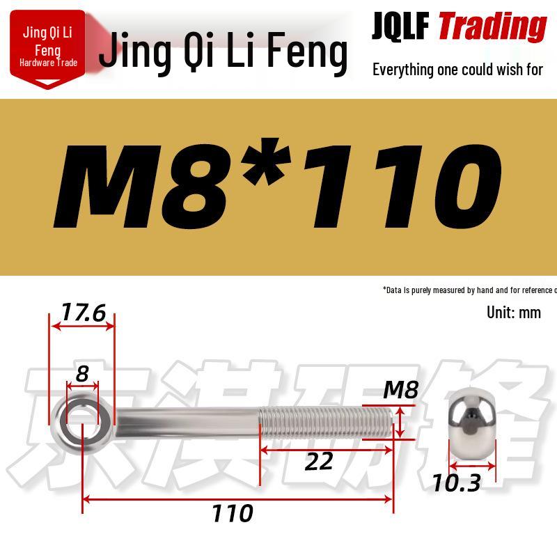 Stainless Steel GB798 Eye Bolt, Full Series M5-M16