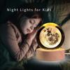 Moon Crystal Ball Night Light, Glass Ball Night LED Lamp with Woodern Base,Decorations Gifts for Men,Women,Kids,Boys,Girls | Gifts for Woman