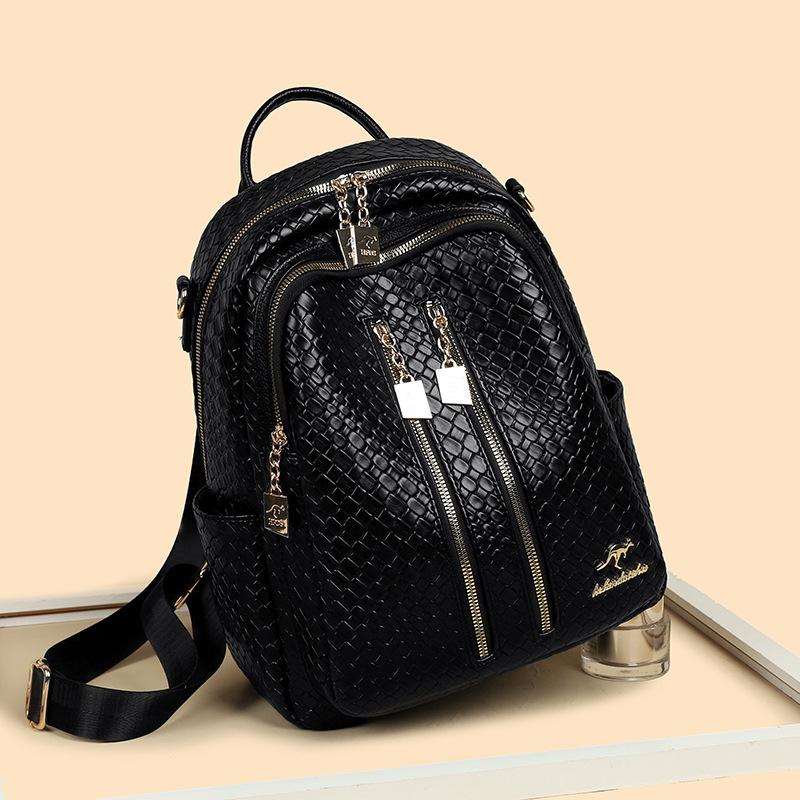 

Backpack Women s Woven Lightweight Backpack Multi-functional Large Capacity Women s Travel Schoolbag чёрный