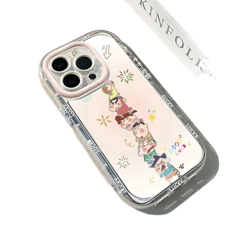 Stacking small new application iPhone17promax cream mirror mobile phone case oil 16 new 15 cartoons 14