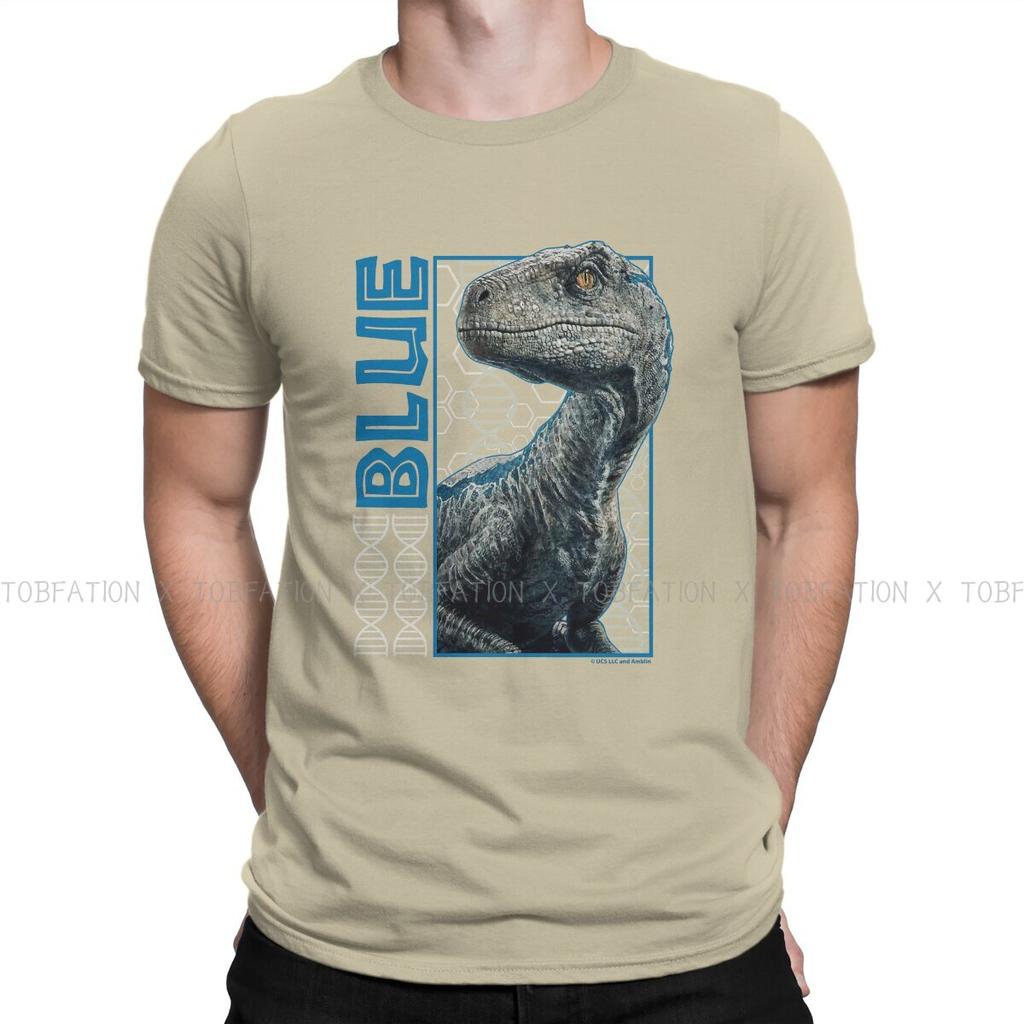 Jurassic Park Dinosaurs Film Pure Cotton TShirt Blue  Elegant T Shirt Leisure Men Clothes Newest Design