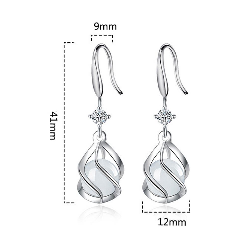 Retro Cat -eye Stone Earrings Girls Medium Long Earrings Personalized Gift Creative Earrings