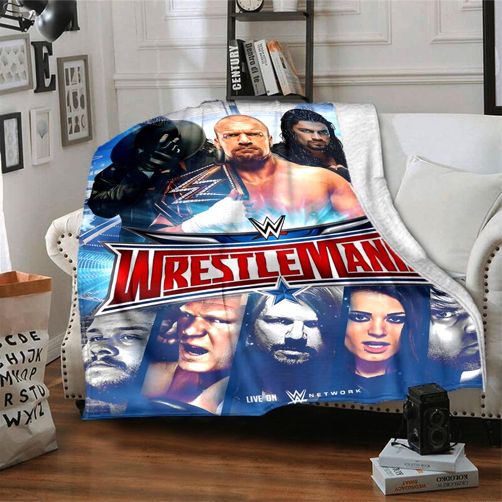 Wrestlemania Blanket Soft Warm Cozy Great for Sofa Chair Bedding Four Seasons Multipurpose Digital Print Gift for Travel Home Birthdays