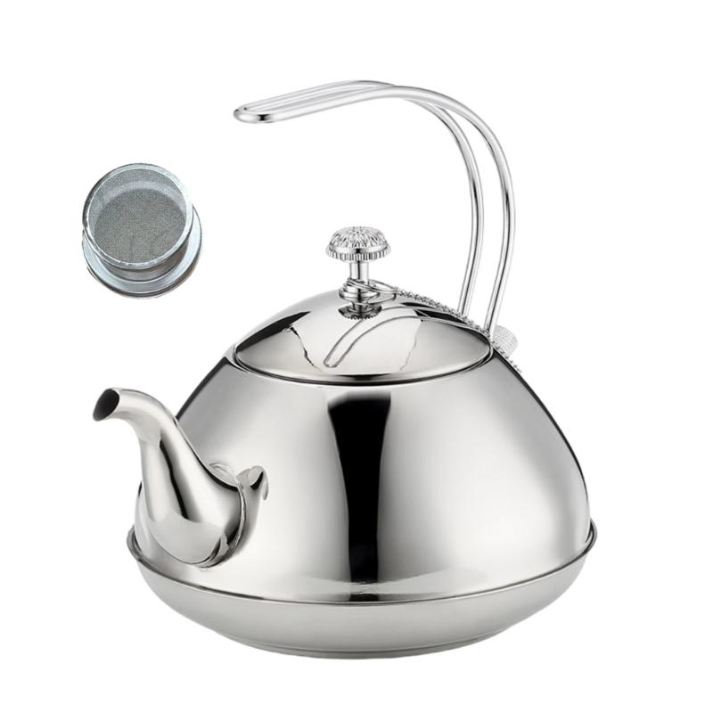 Universal 1.5L Capacity Teas Kettles Suitable for Stovetops Durable Nonrust Steel Wide Opening Water Boiler