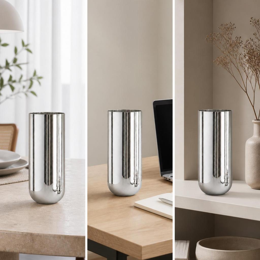 U-Shaped Flower Vase Modern Stainless Steel Minimalist for Desk