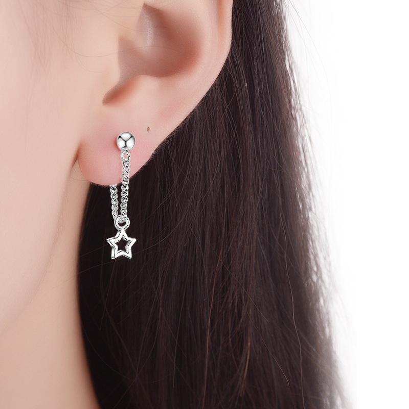 Korean Star Pendant Dangle Earrings for Women Jewelry Accessory
