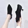 Pointed Deep Mouth Single Shoes Women's Shoes Spring New Simple Temperament Sheepskin Rear Zipper Women's High Heels