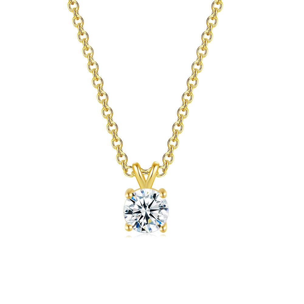 

Round Crystal Pendant Necklace For Women Fashion Mariage Clavicle Chain Wedding Zircon Accessories Gift Dropshipping N462