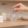Lotion Glass Container 400ML Beach Seashell Refillable Soap Dispenser, Liquid Hand Bottle Container, Pump for Bathroom Kitchen Countertop Dispenser
