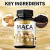 Capsule di estratto di Maca, con aggiunta di pepe nero per migliorare l'assorbimento, equilibrare gli ormoni, aumentare l'energia e migliorare l'umore.
