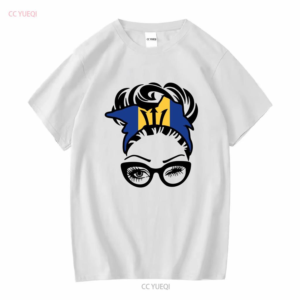 Barbados Flag T shirt Women Head Scarf Vacay Souvenir Girls Trip long or short sleeves vintage Washed Stretched Comfortable