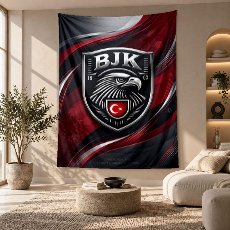 Decorative Tapestry,Beşiktaş FC Printed Wall Art, Lightweight Wall Hanging For Bedroom Background