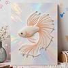 5D Round Pearl Painting Kit Elegant Betta Fish Pattern DIY Handmade Rhinestone Art Home Interior Decor Gift