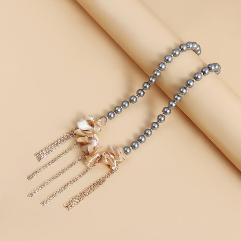Artistic Shell And Fringe Layering Chokers Necklace With Glass Beads For Women Elegant Jewelry Gift
